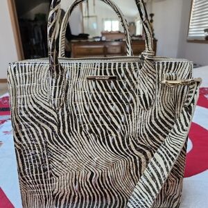 Brahmin Zebra Print Women's Bag - Black and Cream